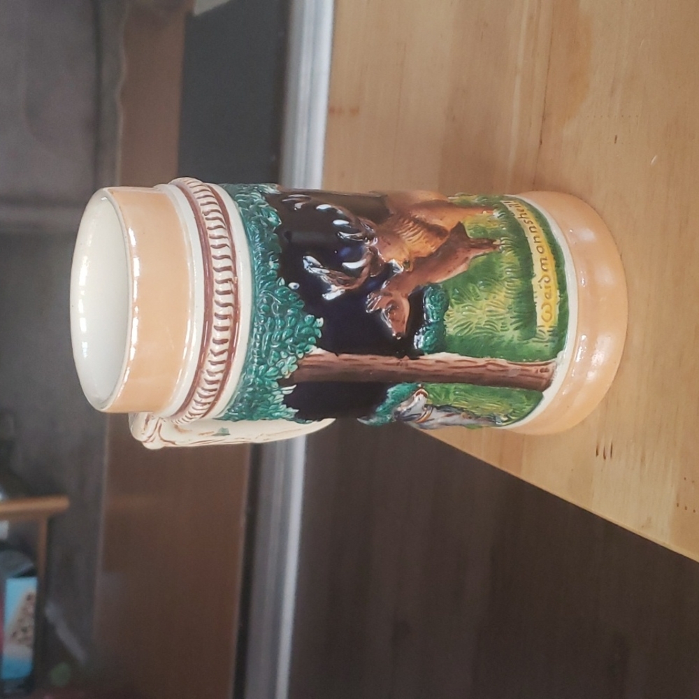 German Bier Stein Pewter Lid Perfect 1/2 L…
